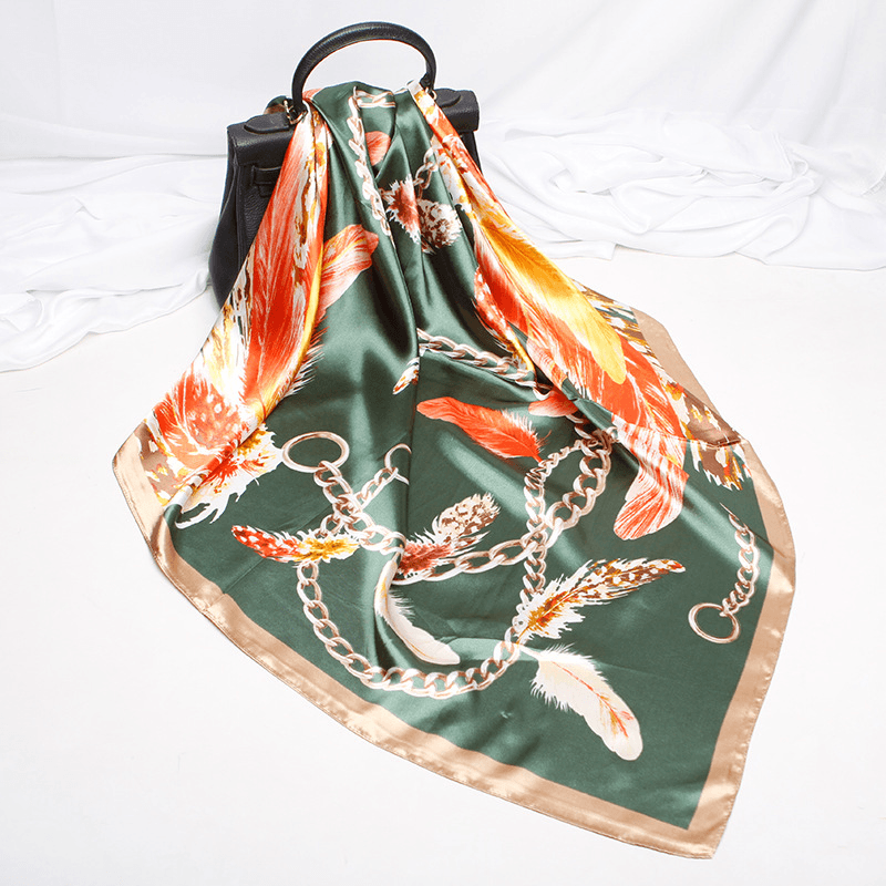 imitation silk satin square scarf palace print, view 3 - MRSLM