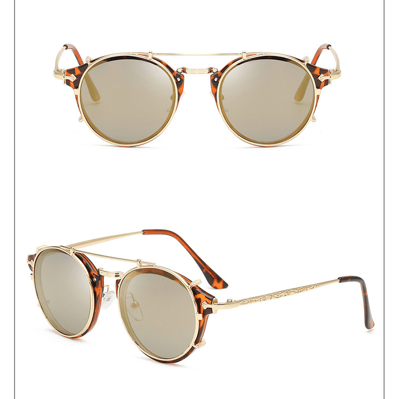 vintage flat lens metal sunglasses, view 7 - MRSLM