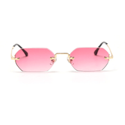 women's polygonal rimless sunglasses, view 2 - MRSLM