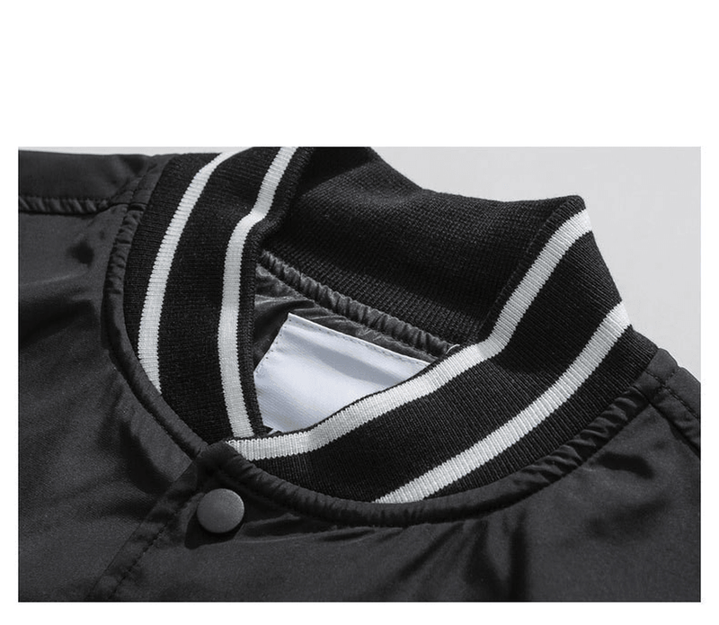 retro color block baseball jacket, view 14 - MRSLM
