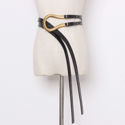 women's horseshoe buckle cowhide belt, view 9 - MRSLM