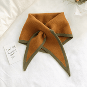 triangle knitted shawl scarf, view 6 - MRSLM