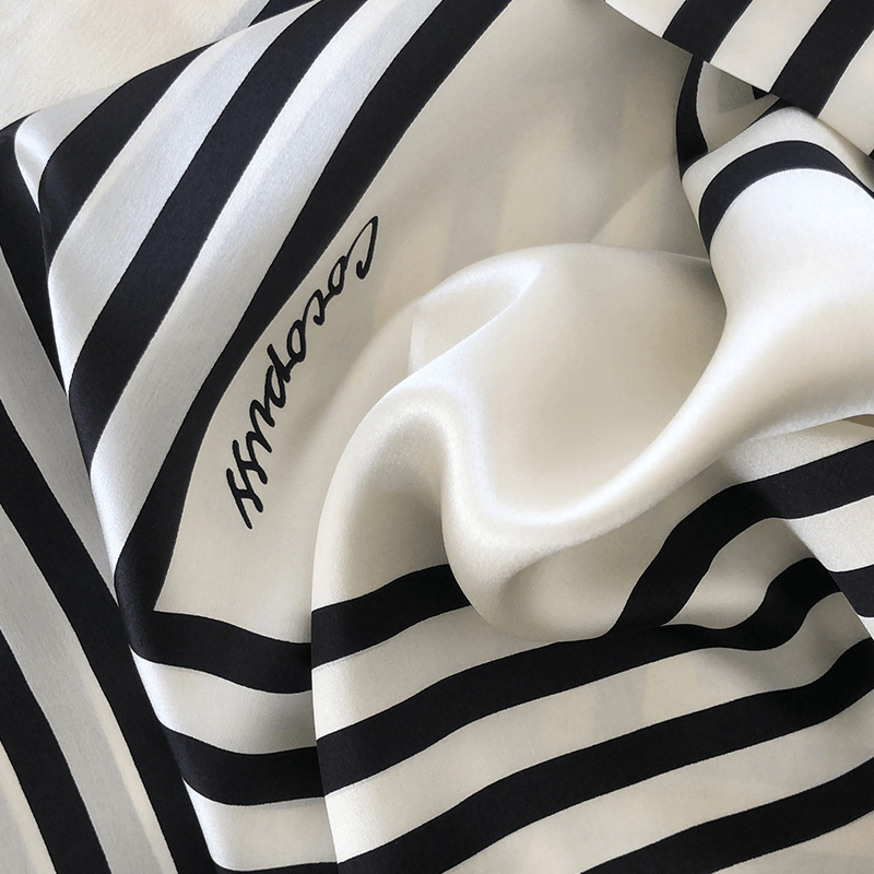 Fashion Simple Striped Silk Lady Scarf Shawl - MRSLM