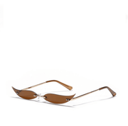 rimless pointed cat-eye sunglasses, view 3 - MRSLM