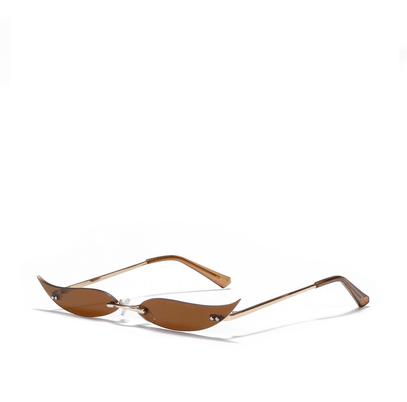 rimless pointed cat-eye sunglasses, view 3 - MRSLM