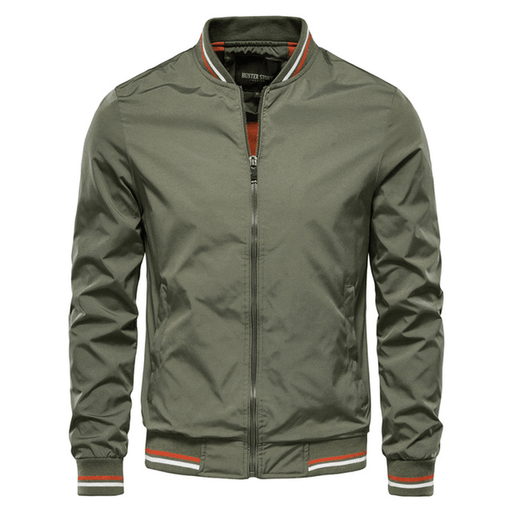 striped baseball collar nylon jacket, view 4 - MRSLM