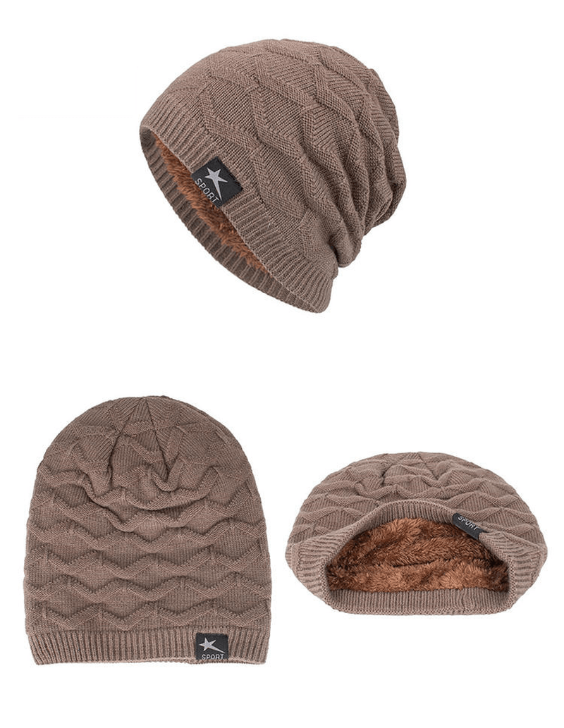 Men'S Knitted Woolen Thick Warm Toe Cap Sports Cap - MRSLM