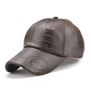 Men's imitation leather baseball cap, view 3 - MRSLM