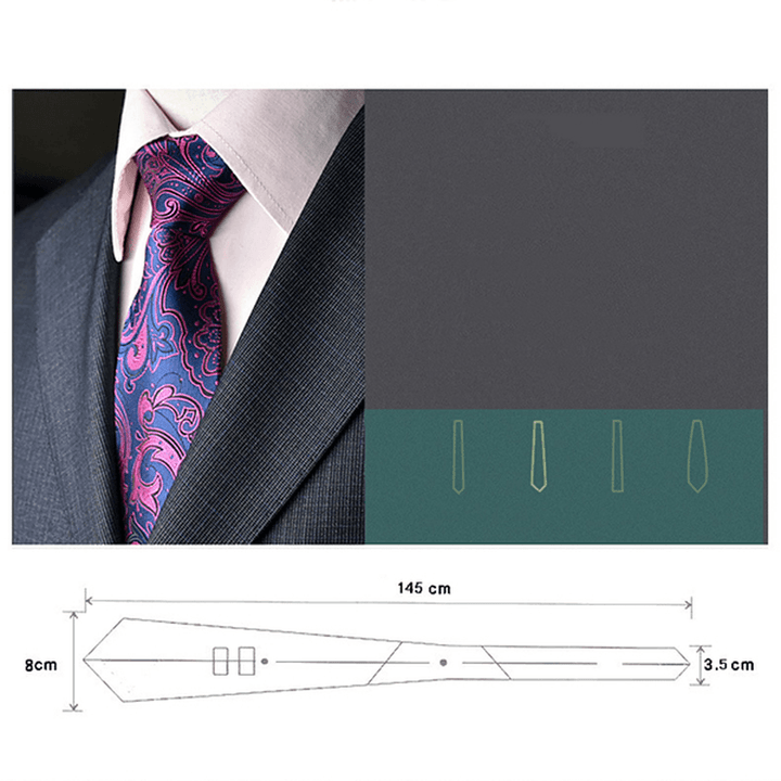 Men Tie and Pocket Towel Suit Business Formal Jacquard Ties - MRSLM