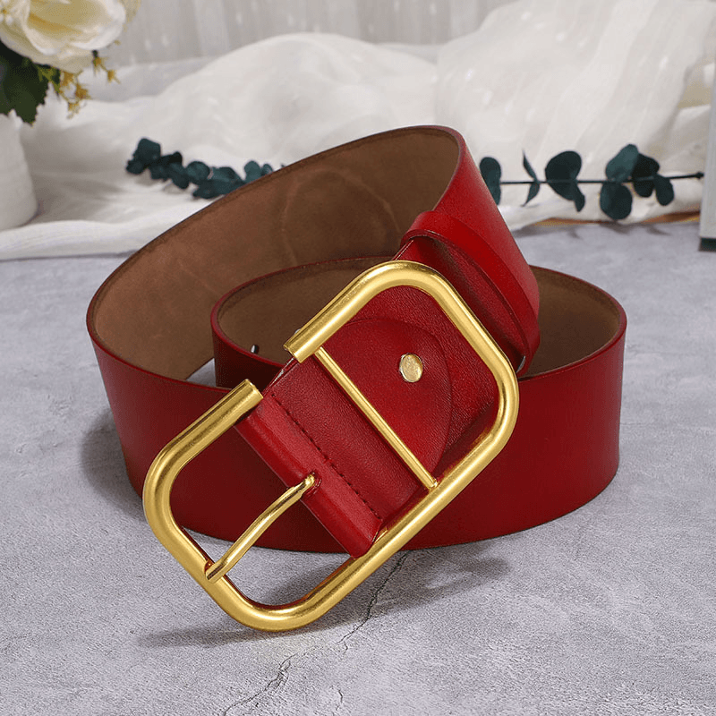 PU Leather Belt with Large Slit Buckle