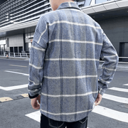 Men's retro woolen plaid coat, view 5 - MRSLM
