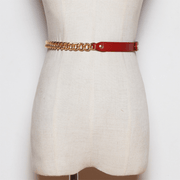 Women's PU leather waist chain belt - MRSLM