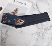 Women's wide elastic PU leather belt, view 3 - MRSLM