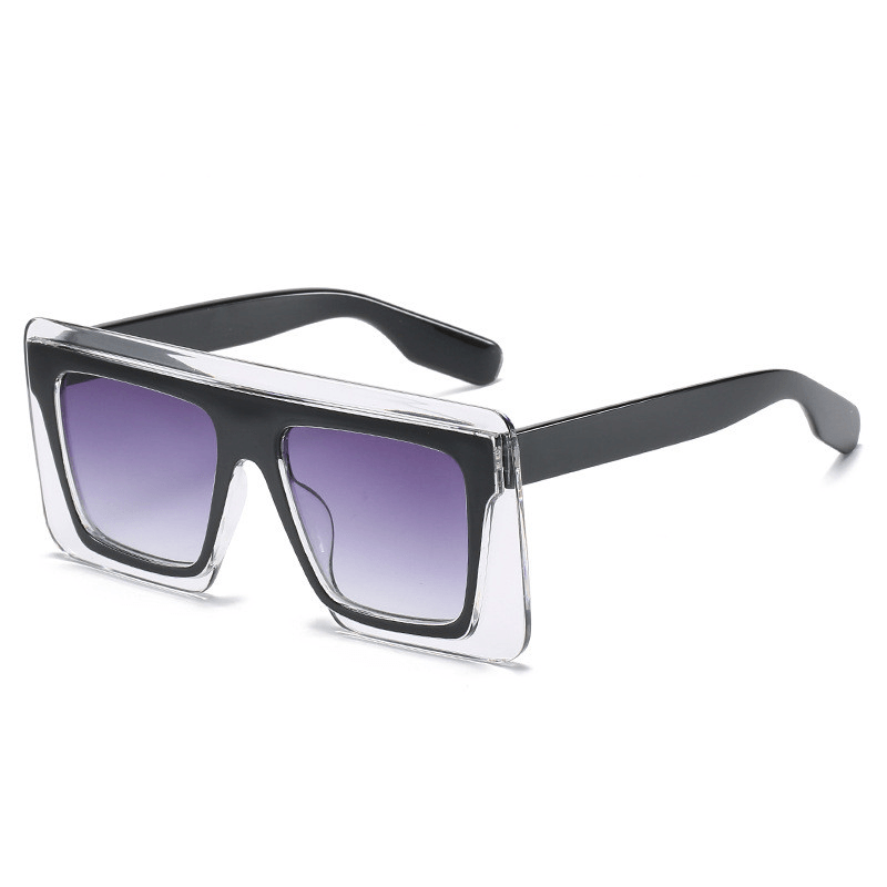 big square frame two-color sunglasses, view 3 - MRSLM