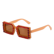 women's diamond-studded square glasses, view 2 - MRSLM
