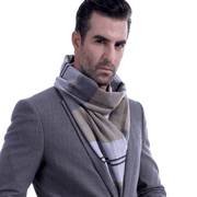 men's extra long grid scarf, view 3 - MRSLM