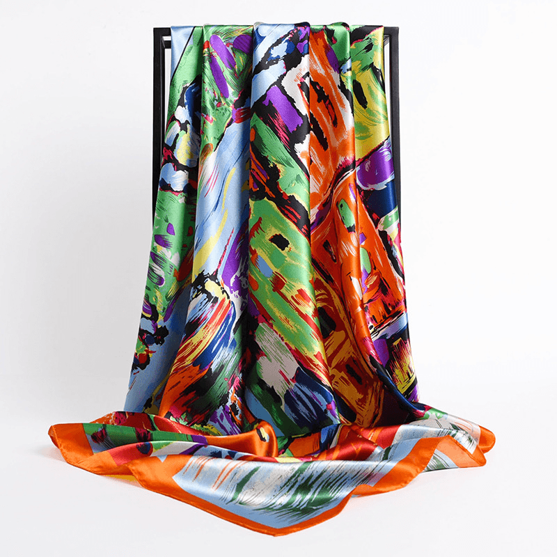 retro silk satin square scarf, view 21 - MRSLM