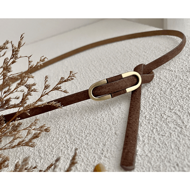 Women's thin pigskin belt, view 4 - MRSLM