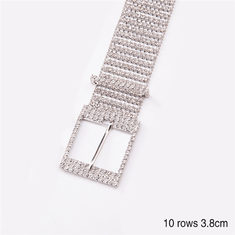 womens shiny alloy rhinestone belt, view 9 - MRSLM