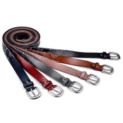 Women's cowhide leather rhinestone belt, view 3 - MRSLM