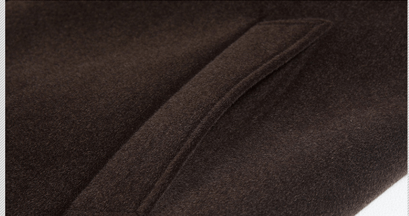 Men's medium-long lapel wool coat, view 8 - MRSLM
