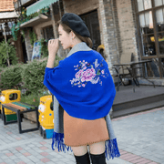 women's dual-purpose fringe shawl scarf, view 3 - MRSLM
