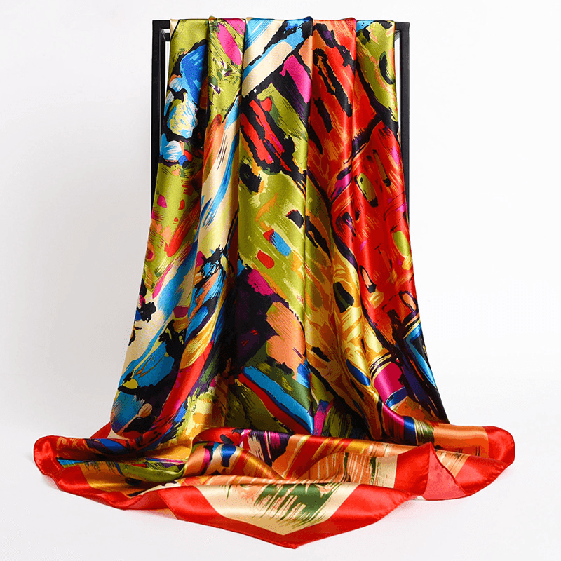 retro silk satin square scarf, view 19 - MRSLM