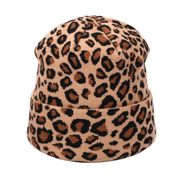 women's leopard knitted wool hat and scarf set, view 4 - MRSLM
