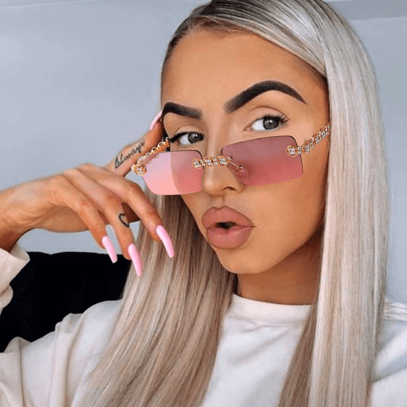 retro small square metal sunglasses, view 12 - MRSLM