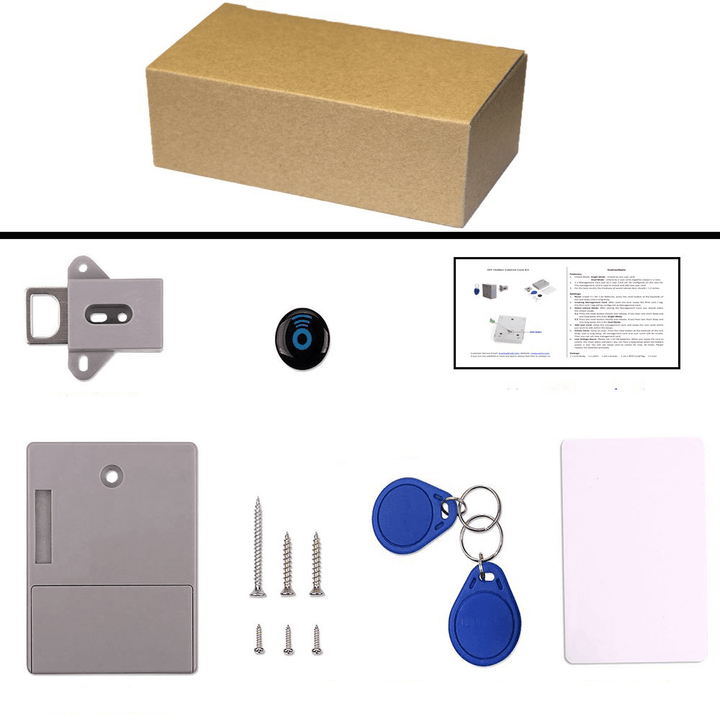 Electronic DIY Hidden RFID Card IC Card Intelligent Sensor Cabinet Lock Wardrobe Shoe Drawer Door Lock - MRSLM