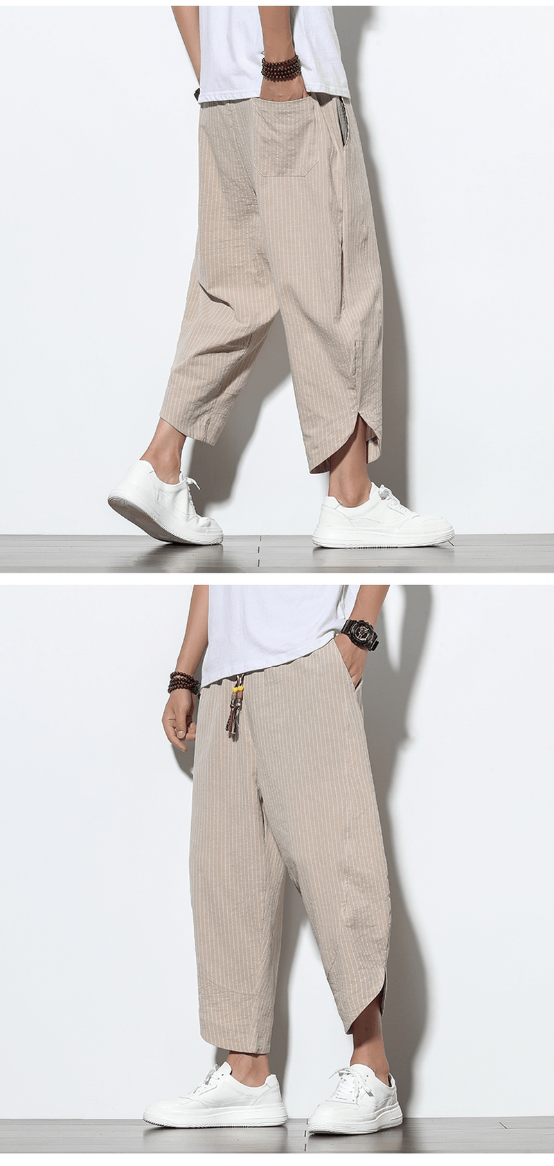 men's striped harem pants, view 4 - MRSLM