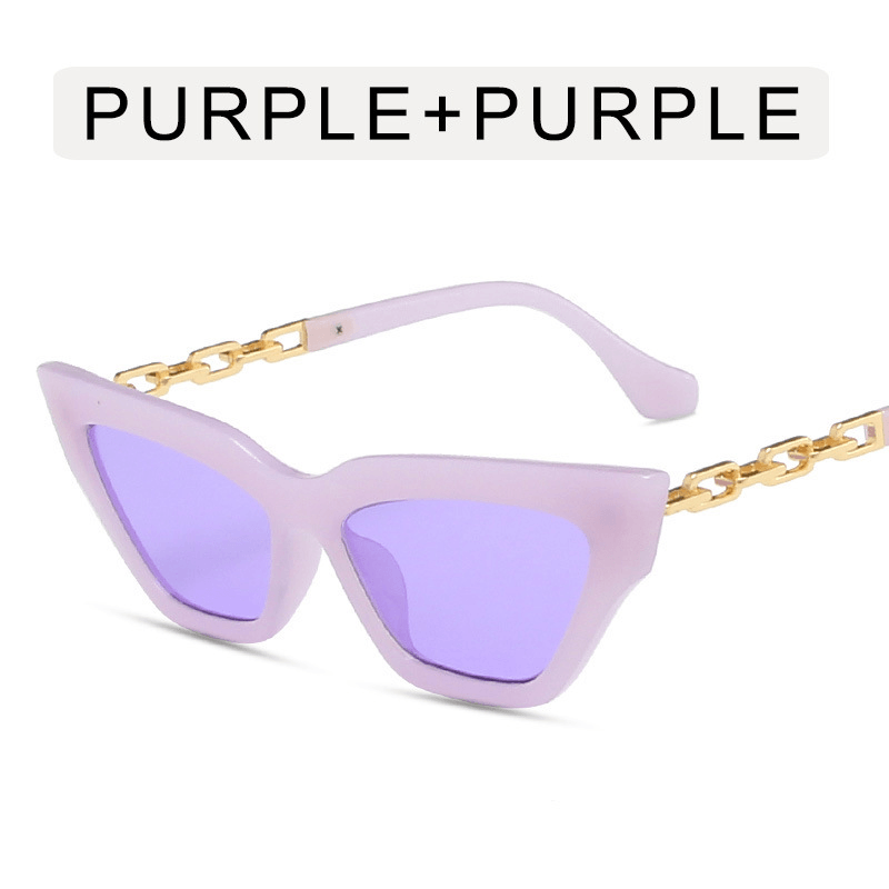 women's chain leg cat eye sunglasses, view 8 - MRSLM