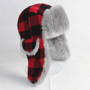 plaid winter ear flap hat - MRSLM
