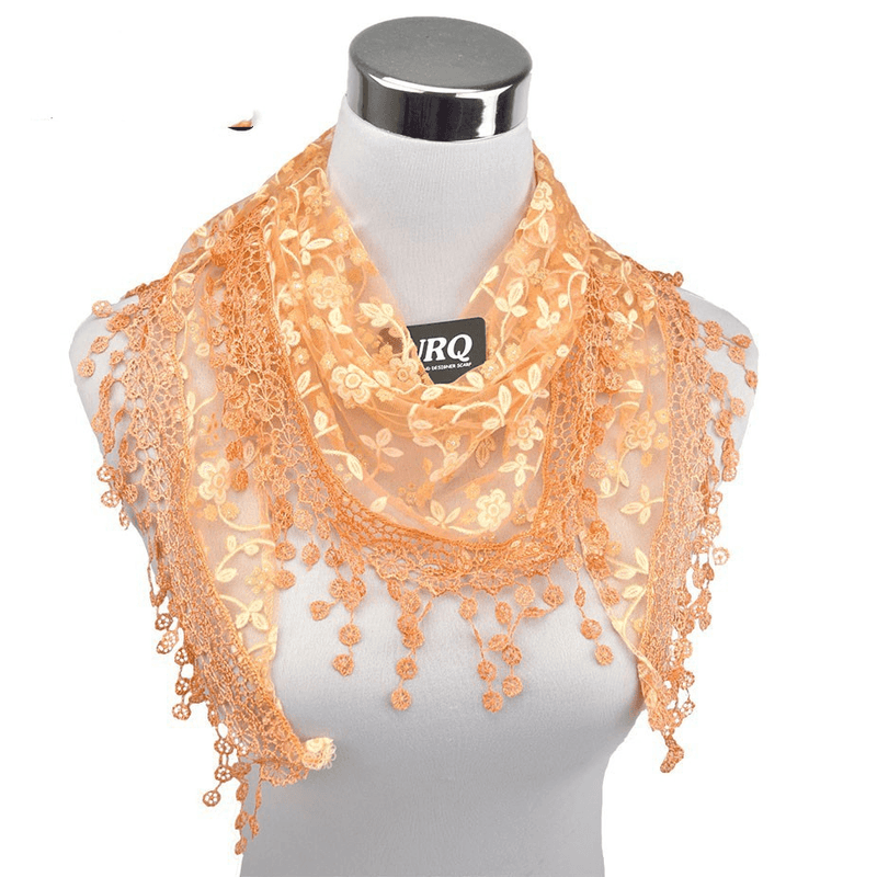 small floral velvet triangle scarf, view 6 - MRSLM