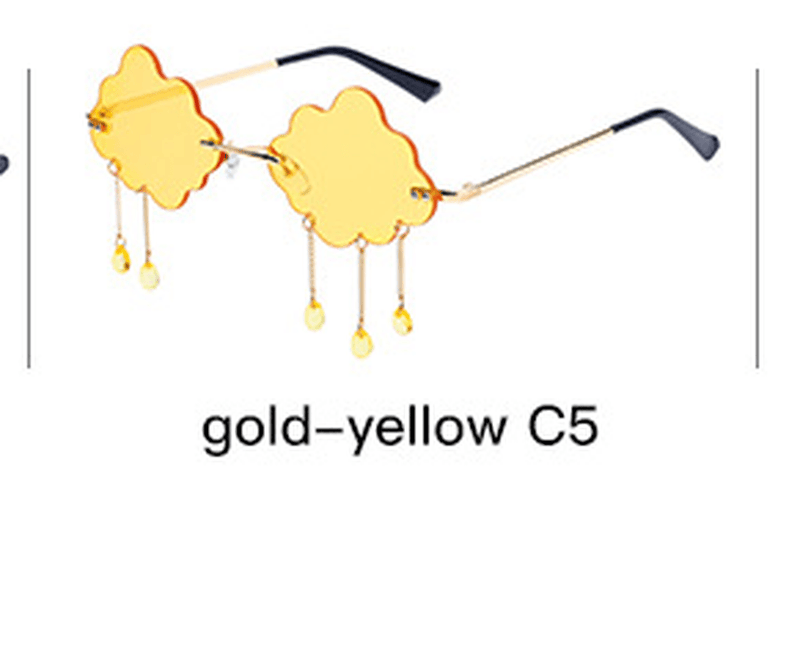 party funny rimless gold frame sunglasses, view 5 - MRSLM