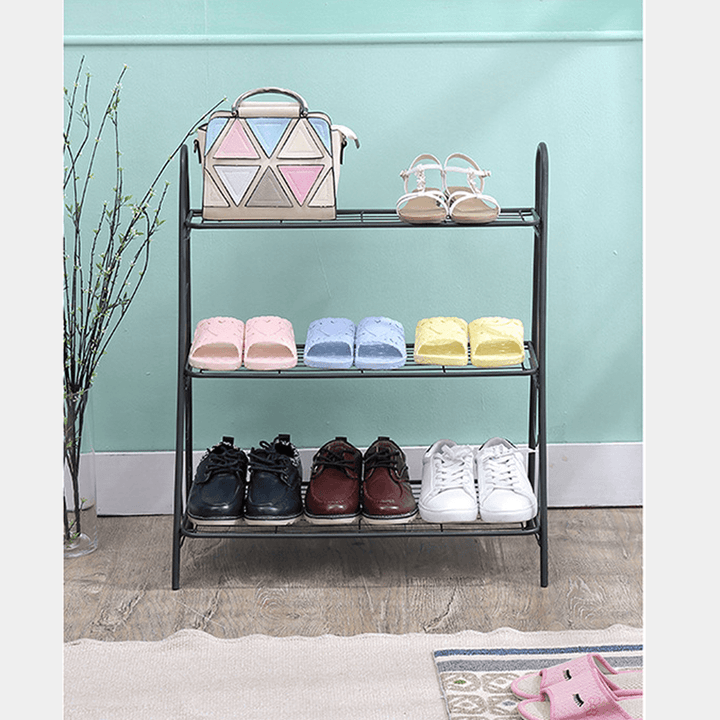 Three Layers of Ironwork Shoe Rack Modern Simple Style Shoe Cabinets - MRSLM