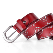 Women's cowhide leather rhinestone belt, view 5 - MRSLM