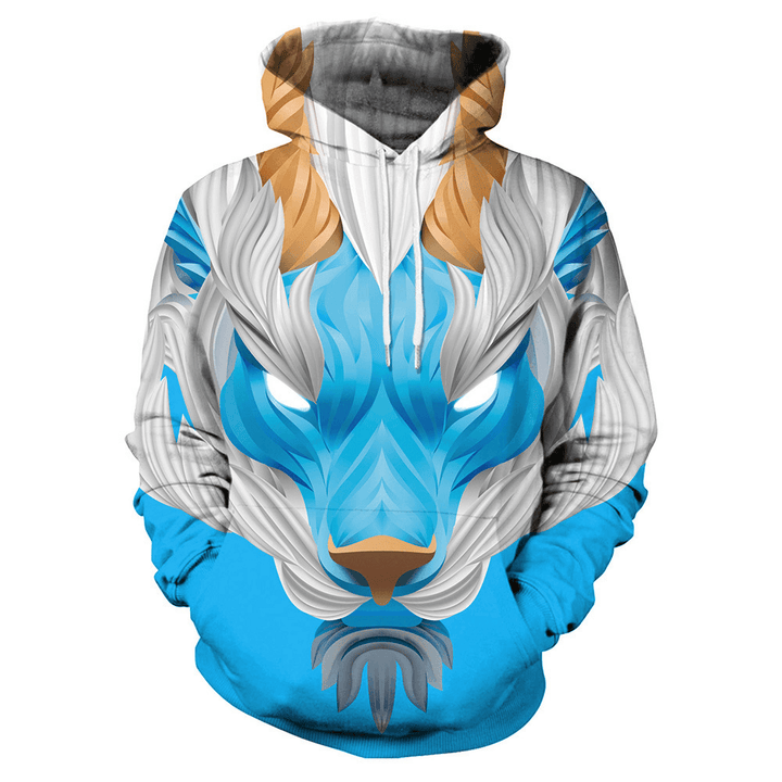 Colorful Nine-Tailed Fox 3D Digital Print Sweatshirt - MRSLM