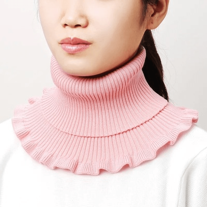 women's wool knit triangle bib neck warmer, view 8 - MRSLM