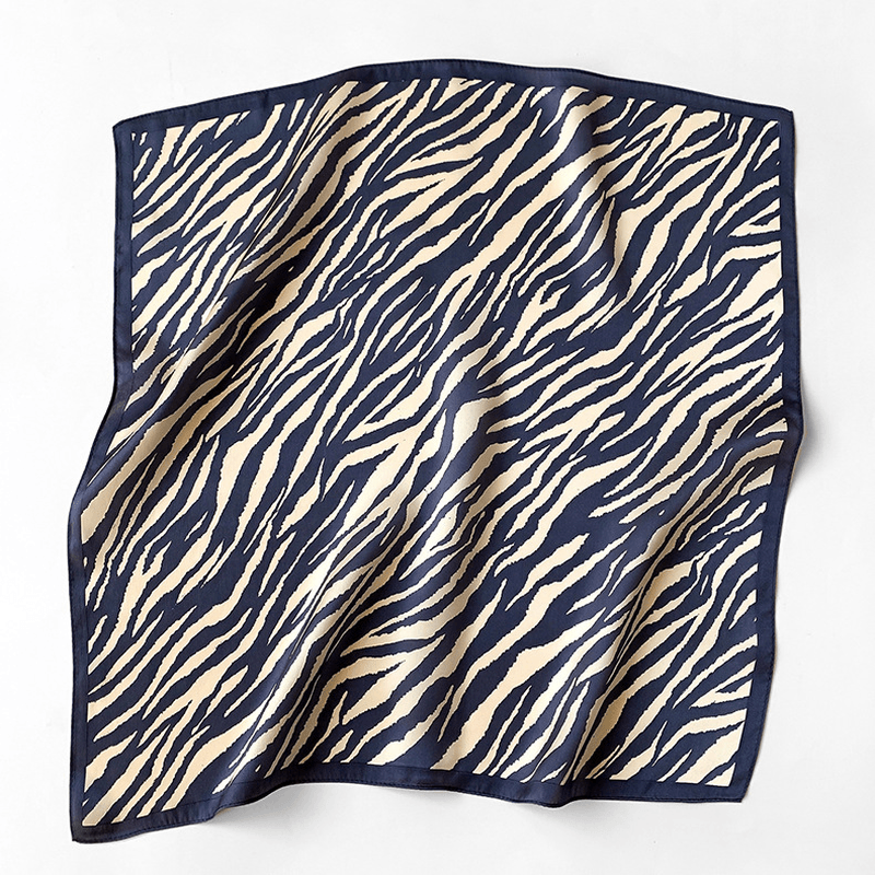 women's striped silk small square scarf, view 7 - MRSLM