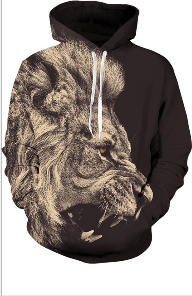 3D Digital Printing Animal Lion Sweatshirt Sweatpants - MRSLM