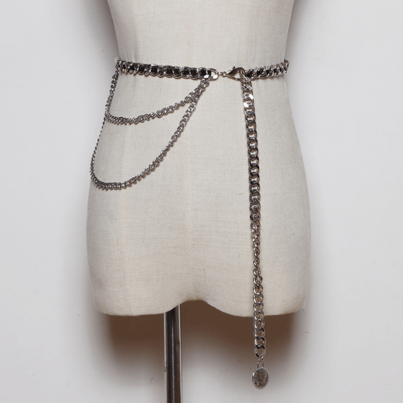Korean Style All-Match Waist Rope Metal Braided Waist Chain Female Thin Belt Decoration