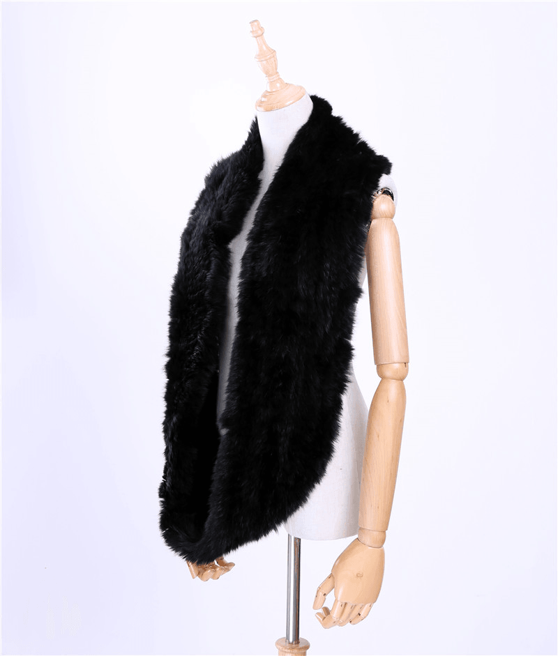 men's long double-sided rabbit fur scarf - MRSLM