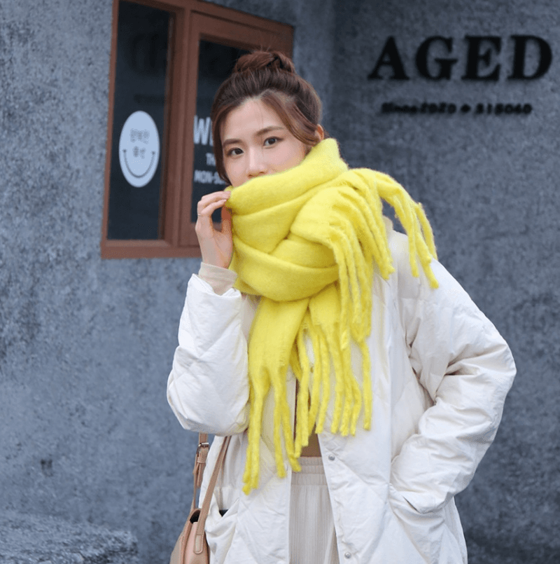 Fashion All-Match Solid Color Windproof Padded Shawl - MRSLM