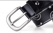 Women's cowhide leather rhinestone belt, view 12 - MRSLM