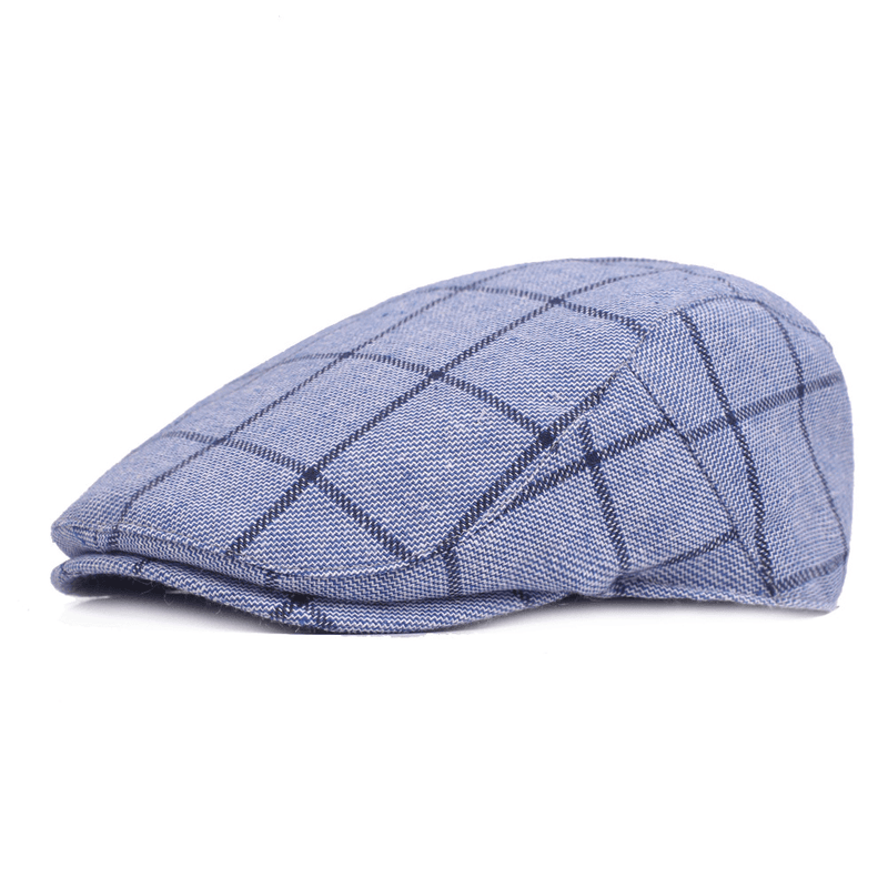 Men's cotton plaid cap, view 4 - MRSLM