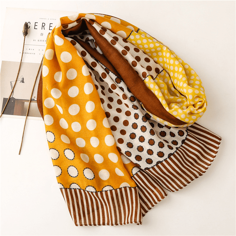 retro small dot dual-use scarf, view 2 - MRSLM