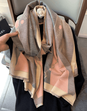women's imitation cashmere double-sided scarf, view 4 - MRSLM