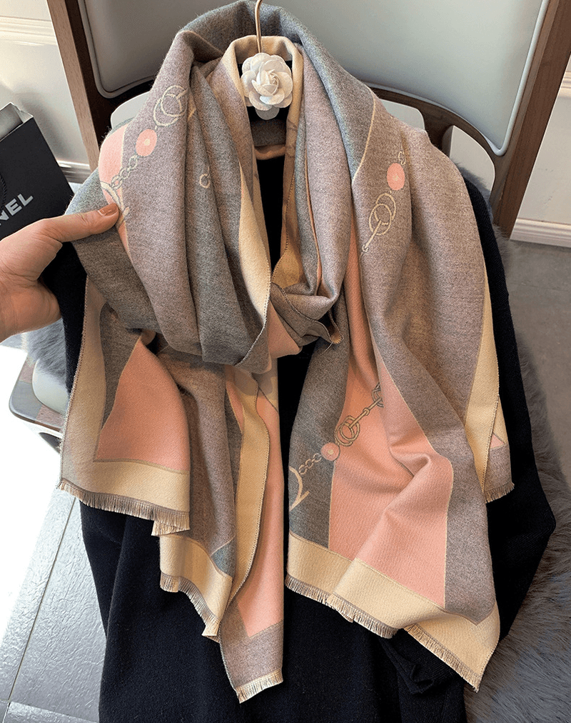 women's imitation cashmere double-sided scarf, view 4 - MRSLM
