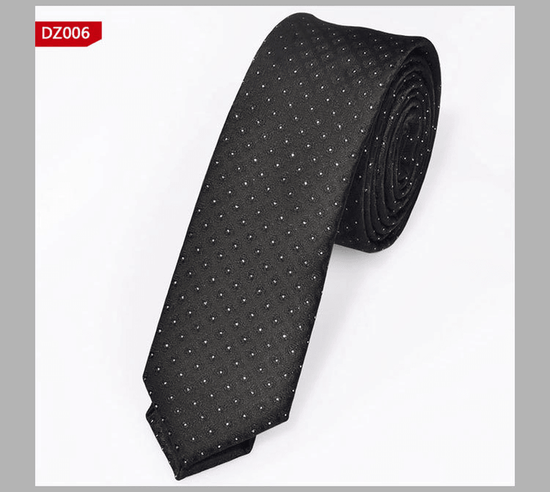 narrow striped jacquard tie, view 23 - MRSLM